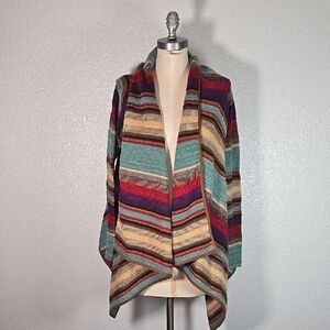 Lauren Ralph Lauren Striped Multicolor Open Front Sweater